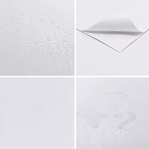 Abyssaly White Wallpaper 24 in X 196 in White Wood Self Adhesive Paper - Image 2