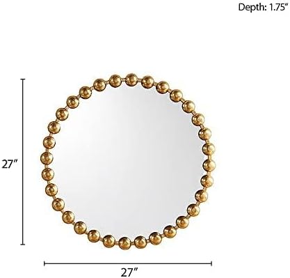 Madison Park Round Mirror, Metal Frame Circle Mirror 27 inch, Wall Art Decor - Image 4