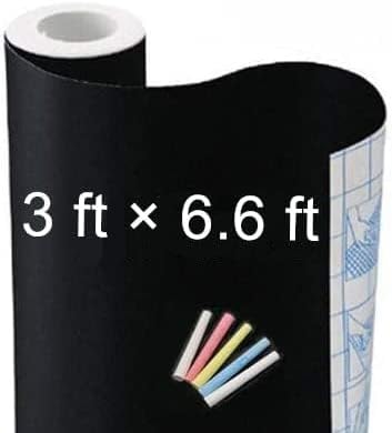 Chalkboard Contact Paper Wall Sticker 3 ft. x 6.6 ft. DIY Adhesive Blackboard by TAKSDAI