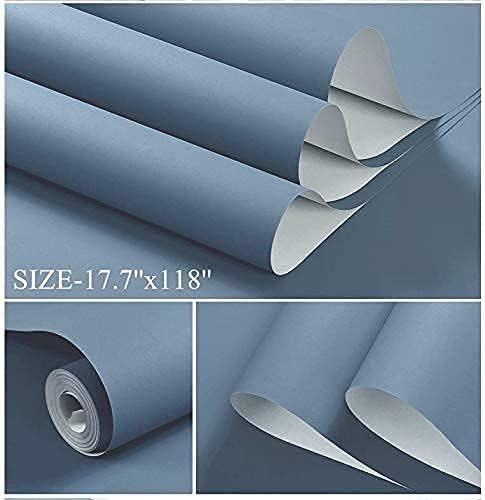 Dimoon 590''x17.7'' Blue Peel and Stick Wallpaper Contact Paper Modern Self - Image 2