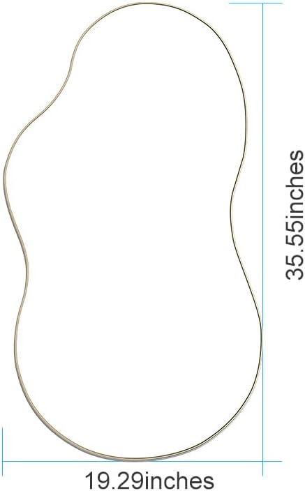 Itrue 20x36 Inch Gold Framed Irregular Tempered Glass Wall Mirror, Asymmetrical - Image 2