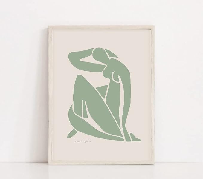 Unframed Sage Green Wall Art Set of 3, 12x16IN Abstract Matisse Wall Decor - Image 8