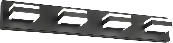 SOLFART Black Bathroom Light Fixtures 4 Lights Bathroom Vanity Light LED Vanity by SOLFART