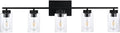 5 Light Bathroom Vanity Light Fixtures, Matte Black Modern Wall Lights by A1A9