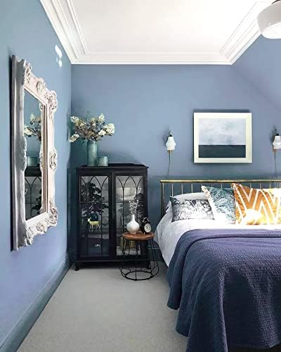 Safiyya 197"x17.7" Peel and Stick Wallpaper Blue Contact Paper Temporary Solid - Image 4