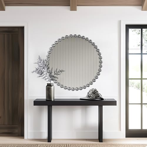 Madison Park Round Mirror, Metal Frame Circle Mirror 27 inch, Wall Art Decor - Image 9