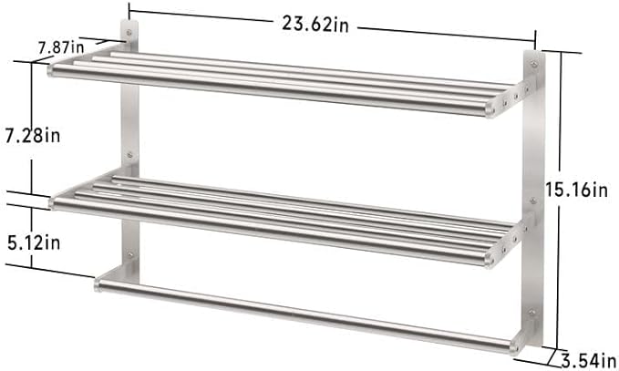 Hotel Towel Racks for Bathroom Wall Mounted, BETHOM 24 Inch Towel Shelf for - Image 4