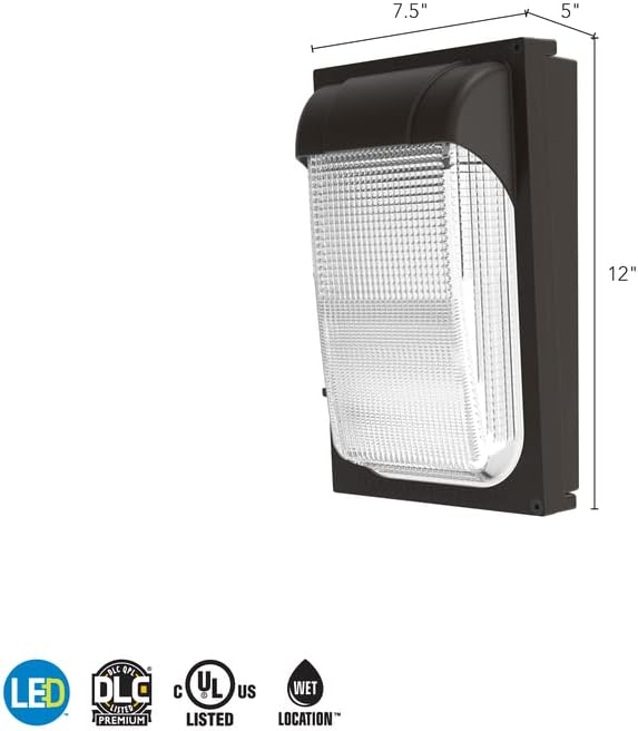Lithonia Lighting 7.5" Mini LED Wall Pack Outdoor Light Fixture, Building Wall - Image 12