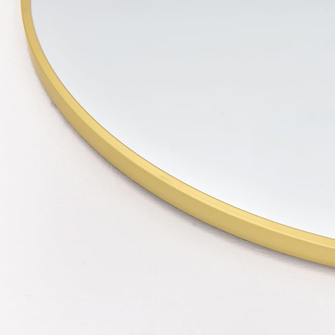 Arched Mirror - Full Length, Standing or Wall Mounted, Aluminum Frame - Gold - Image 6