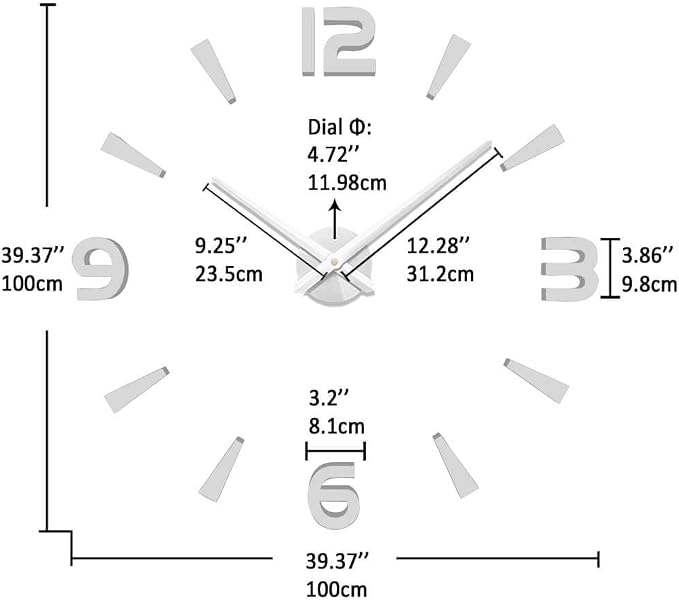 VANGOLD Large 3D Wall Clock DIY Wall Decoration Clock - Image 3
