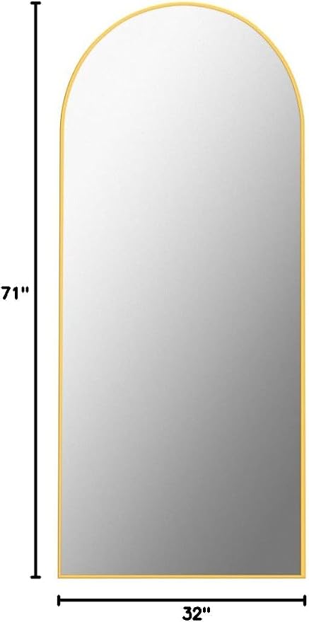 Antok Full Length Mirror, Arched Floor Standing Freestanding Arch Full Body - Image 10