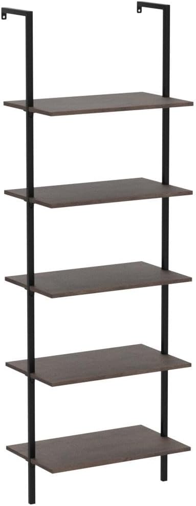 aboxoo Ladder Shelf 2PCS Open Bookshelf 5-Tier Wall-Mounted Wood Bookcase Rack - Image 4