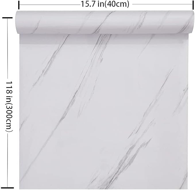 Glossy Marble Paper Granite Gray/White Wallpaper Peel and Stick Wallpaper Self - Image 5
