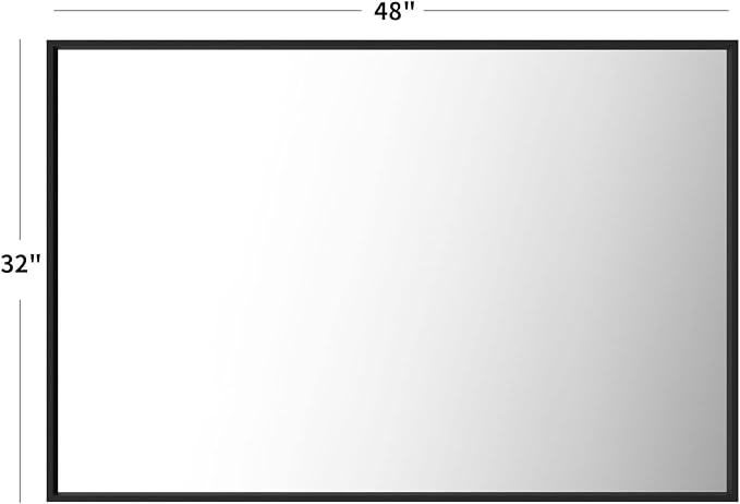 LOAAO 48"X32" Black Rectangle Bathroom Mirror Wall, Matte Black Aluminum Alloy - Image 6