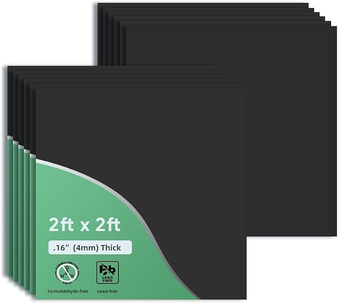 Smooth Black Drop Ceiling Tile 2ft x 2ft, PVC Ceiling Panel – Waterproof by Gigrwiin