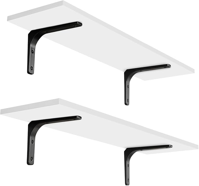 DINZI LVJ Long Wall Shelves, 23.6 Inch Wall Mounted Shelves Set of 2, by DINZILVJ