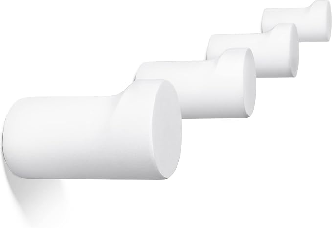 NAUMOO Wooden White Wall Hooks by NAUMOO