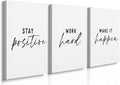 GUBIYU Black and White Inspirational Wall Art Stay Positive Work Hard Make it by GUBIYU