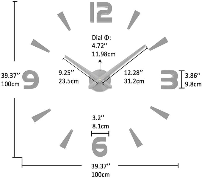VANGOLD Wall Clock Oversized Wall Clocks - Image 3
