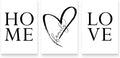 GUBIYU Home Love Wall Decor Set of 3 Prints Modern Black and White Wall Art by GUBIYU