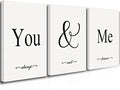 GUBIYU Black & White Bedroom 'You And Me' Love Words Art 24"x36" by GUBIYU