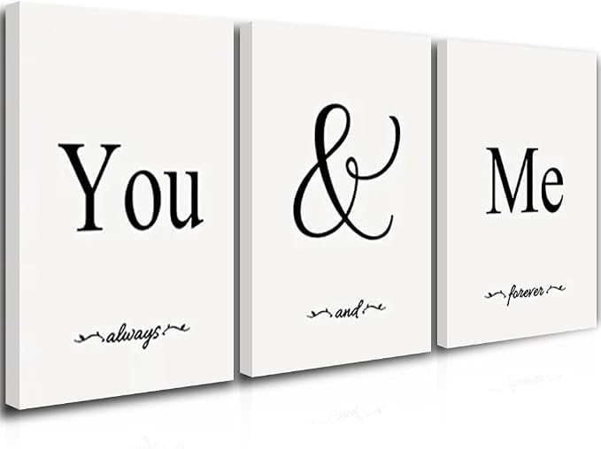 GUBIYU Black & White Bedroom You And Me Canvas Poster by GUBIYU
