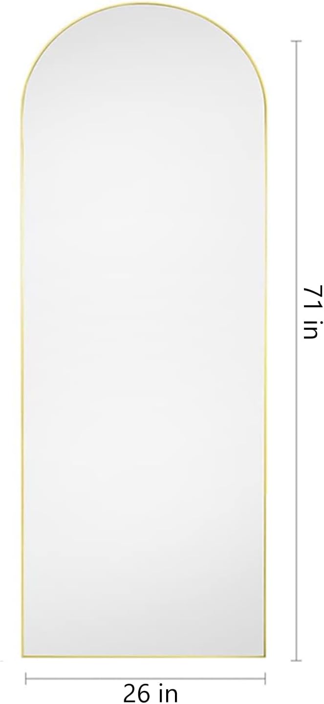 Dewfig 71"X26" Arched Full Length Mirror, Free Standing Leaning or Wall-Mounted - Image 8