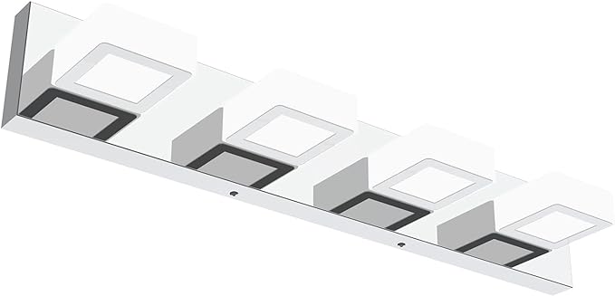 Ralbay Dimmable Bathroom Lights Modern 4 Lights Vanity Lights Fixtures Acrylic by RalbayLighting