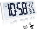 TXL Atomic Clock with Backlight, 14.2" Digital Wall Clock, Battery Operated by TXL