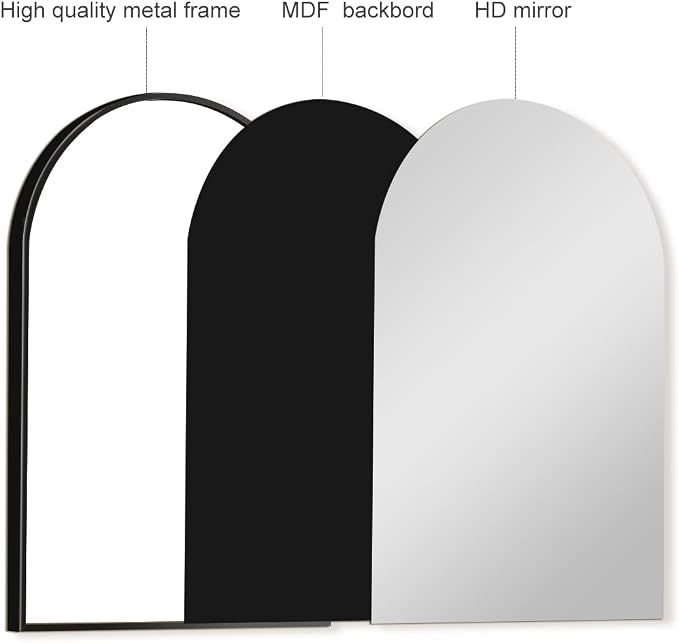 Arched Wall Mirror, Living Room, Hang Vertical or Horizontal - Image 4