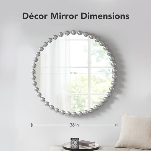 Madison Park Round Mirror, Metal Frame Circle Mirror 27 inch, Wall Art Decor - Image 2