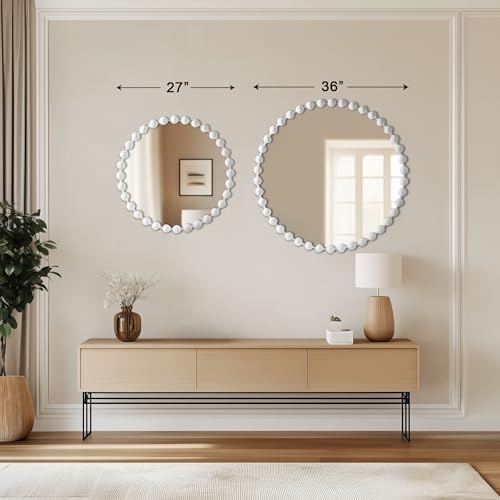 Madison Park Round Mirror, Metal Frame Circle Mirror 36 inch, Wall Art Decor - Image 4