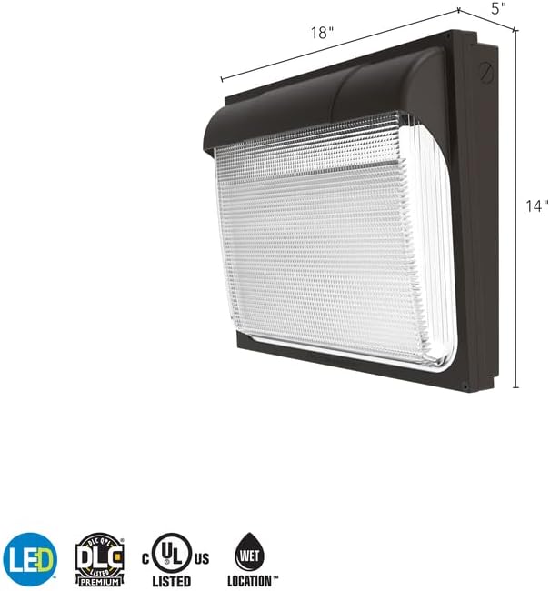 Lithonia Lighting 18" LED Wall Pack Outdoor Light Fixture, Building Wall Light - Image 12