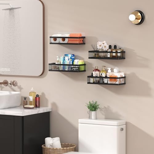 PUSDON Mesh Shower Caddy Wall Mount, Heavy Duty Adhesive Bathroom Shelf - Image 8