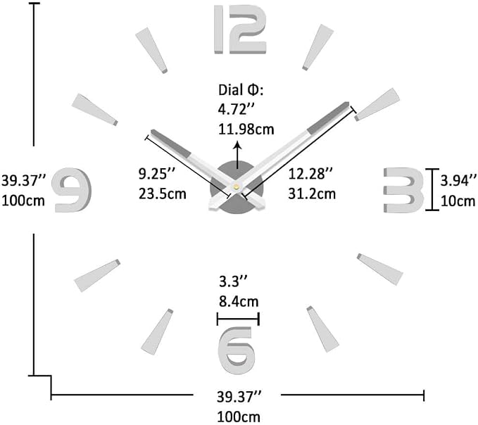 VANGOLD Large 3D Wall Clock DIY Wall Decoration Clock - Image 3