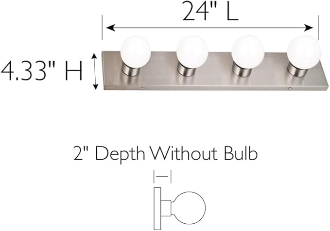 Design House 519298 Contemporary 4-Light Indoor Vanity Light Dimmable - Image 2