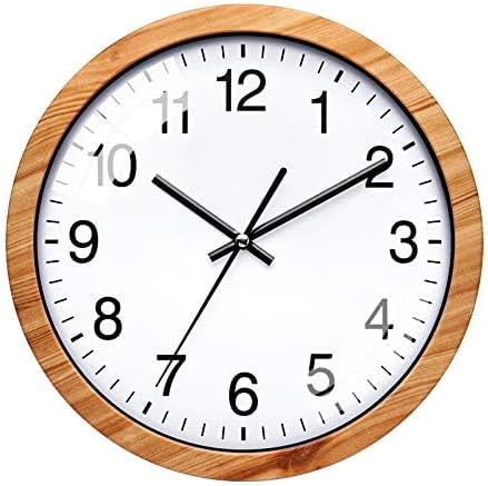 NUOVO 10 Inch Wooden Round Wall Clock Silent & Non-Ticking Retro Wall Clock - Image 2