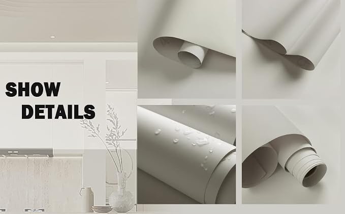 Dimoon 394''x23.6'' Cream Skin Peel and Stick Wallpaper Contact Paper Modern - Image 9