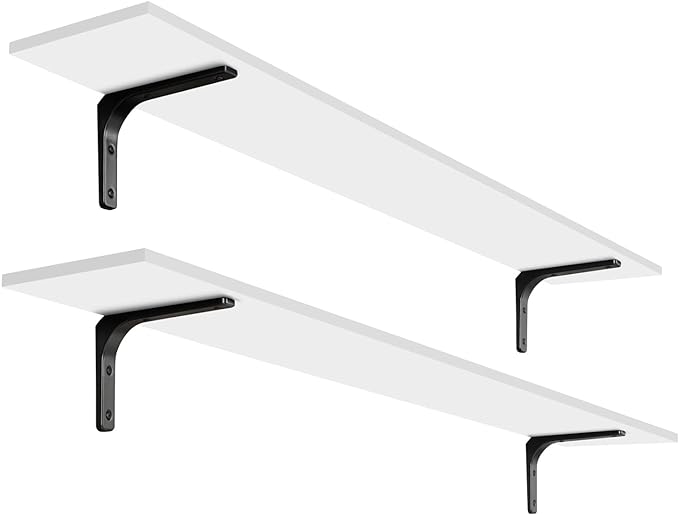 DINZI LVJ Long Wall Shelves, 55.1Inch Wall Mounted Shelves Set of 2, Extra by DINZILVJ