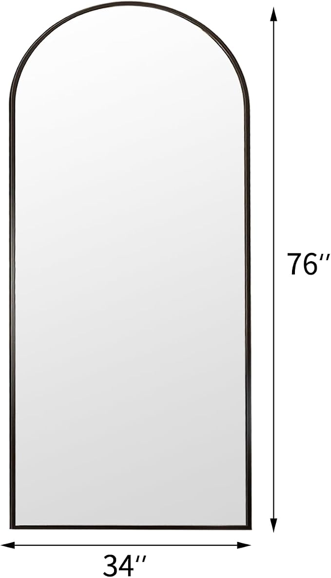 Rowjut Floor Full Length Mirror, Arched Mirrors Full Length 76"x34" - Image 3