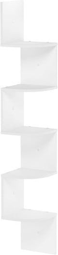 Furinno Rossi 5-Tier Wall Mount Floating Radial Corner Shelf by Furinno-FitsYourSpaceFitsYourBudget