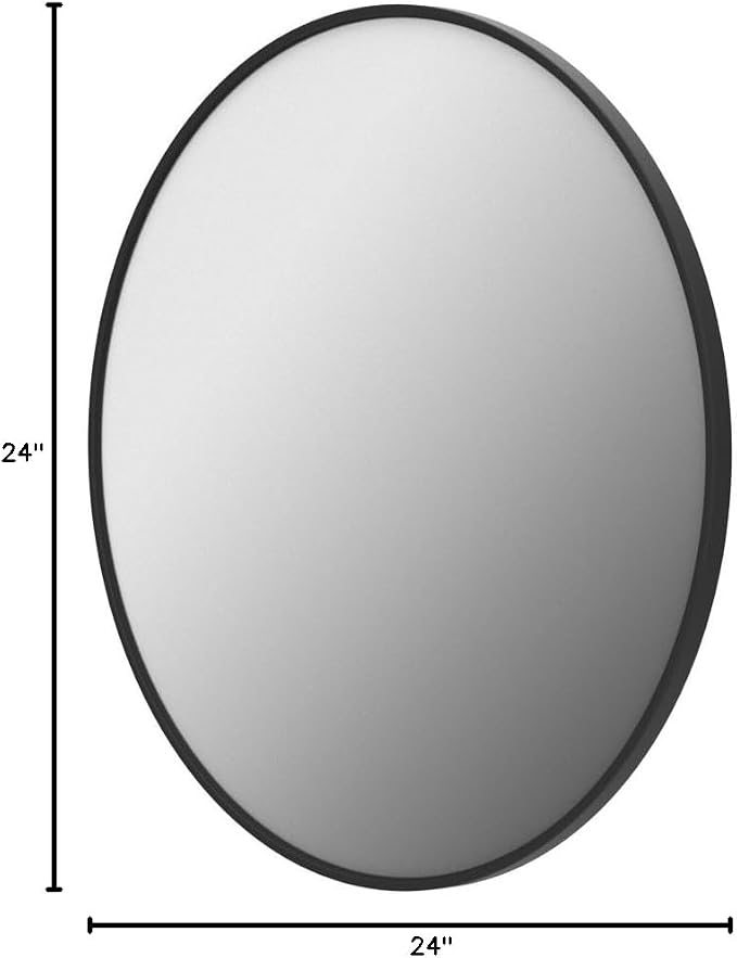 Fabuday Black Round Mirror for Wall 24 inch - Image 8