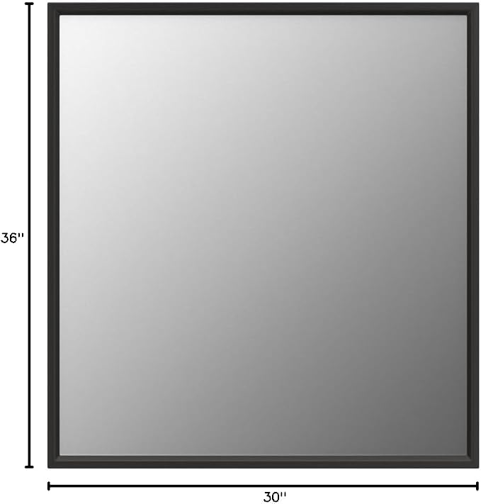 LOAAO 30"X36" Black Rectangle Bathroom Mirror Wall, Matte Black Aluminum Alloy - Image 6