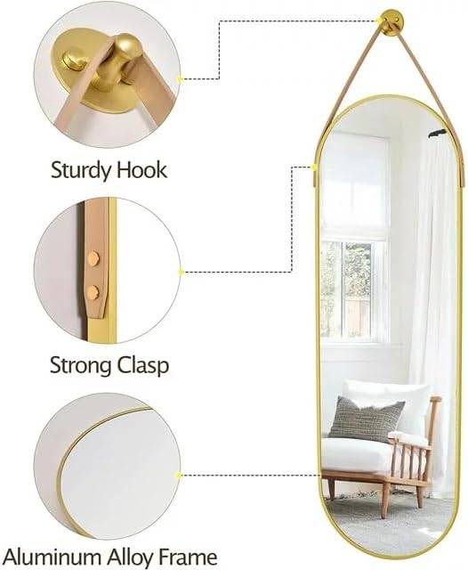 OGCAU 48'' x 16'' Full Length Mirror Wall-Mounted, Full Body Hanging Mirror - Image 5