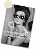 iHery Unframed 12x16 in Audrey Hepburn Vintage Makeup Canvas Print, Better Late by iHery