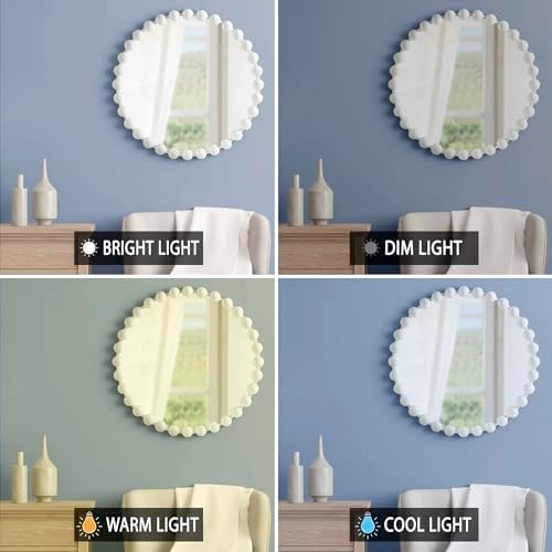 Madison Park Round Mirror, Metal Frame Circle Mirror 27 inch, Wall Art Decor - Image 6