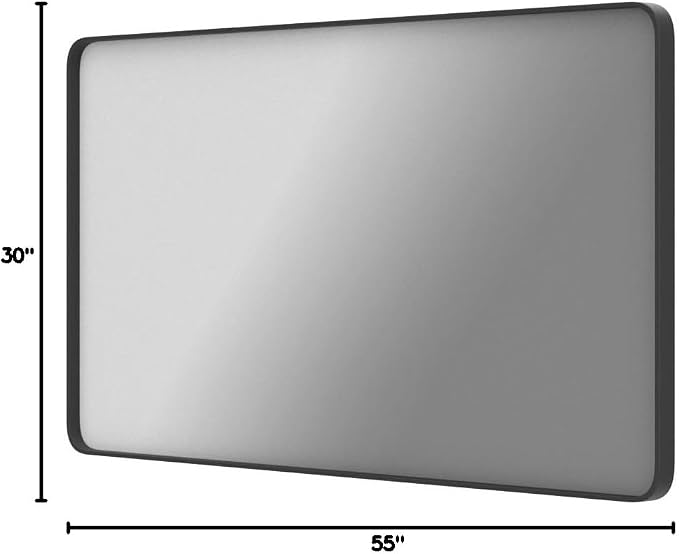 LOAAO Black Metal Framed Bathroom Mirror - Image 9