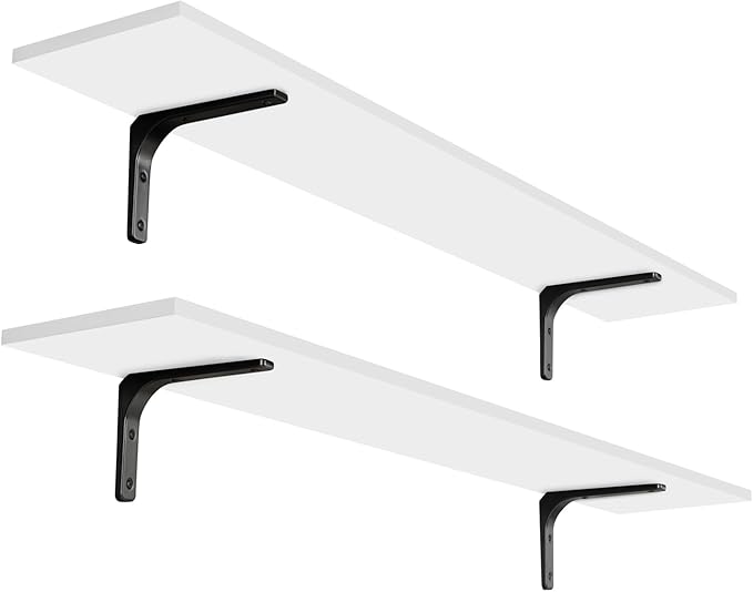 DINZI LVJ Long Wall Shelves, 47.3Inch Wall Mounted Shelves Set of 2, Extra by DINZILVJ