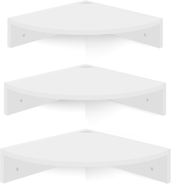 Homode Floating Corner Shelves, 12 Inch Deep Hanging Corner Display Shelf by Homode