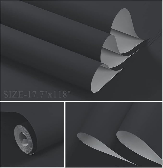 Dimoon 236''x17.7'' Grey Peel and Stick Wallpaper Contact Paper Modern Self - Image 2
